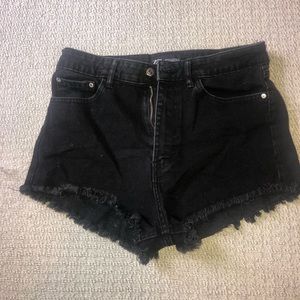 Zara high waisted black jean short